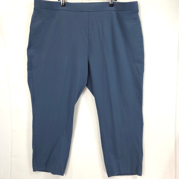 Susan Graver Pants - Susan Graver Weekend Crop Pants Pull On Blue Women 2XP Casual Chic Office Travel